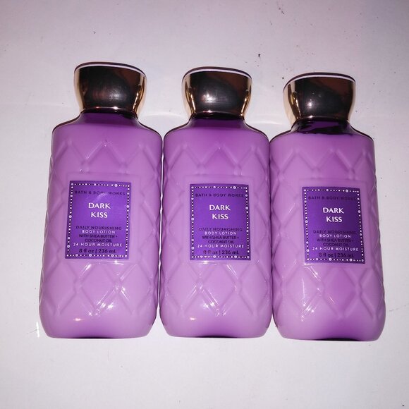 Set of 3 Bath and Body Works Lotion Dark Kiss Daily Nourishing Shea Butter Cocon